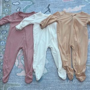 Bamboo Rompers - Pink and white